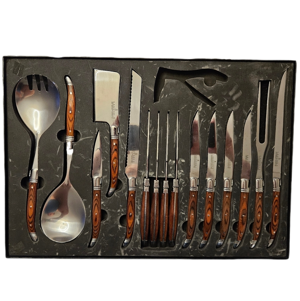 LAGUIOLE | steak knife salad cheese bread carving set 15 piece